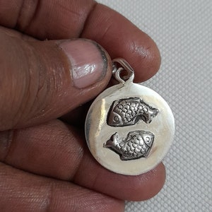 Handmade Pendant 92.5 Sterling Silver Pendant Fish Pendant