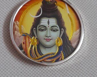Handgjort Shiva-hänge i sterlingsilver: Hinduisk gud, tribal boho smycken