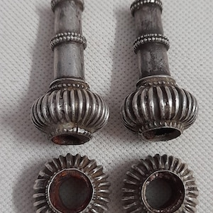 Vintage Banjara Silver Cone Beads: Rajasthan Tribal Necklace Accessories