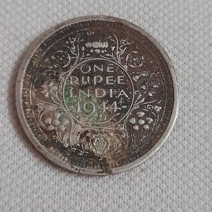 Vintage 1944s Coin Old Silver Coin George 6th India British King Emperor Coin One Rupee India Coin Collectable Antique Coin Rare Old Coin