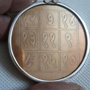 Handmade Pendant 92.5 Sterling Silver Pendant Shani Saturn Yantra Pendant Copper Yantra Pendant Vaidik Yantra Glass Framed Artisan Pendant