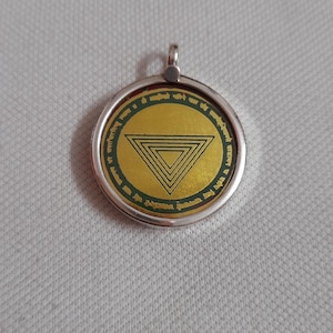 Sterling Silver Maa Kali Yantra Pendant: Hand-Painted Hindu Goddess