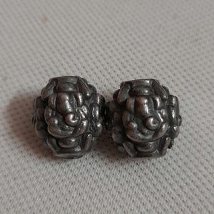 Handmade Oxidized Sterling Silver Ganesha Beads: Tribal Jewelry