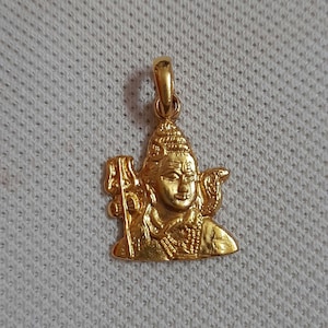 Handmade Pendant 800 Sterling Silver Pendant Hindu God Pendant Gold Overlay Pendant Rajasthan Pendant Shiva Baba Pendant Shankar Pendant
