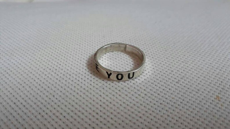 Handmade Ring 92.5 Sterling Silver Ring 5 14 US Size Ring I LOVE YOU Ring Valentine Gift Ring Engagement Ring Love Symbole Artisan Ring