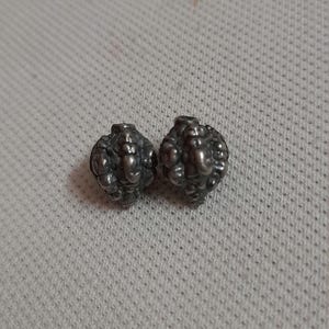 Handmade Oxidized Sterling Silver Ganesha Beads: Tribal Jewelry Accessory