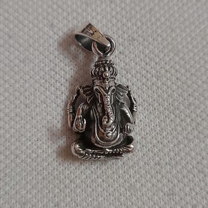 Handmade Sterling Silver Ganesha Pendant: Hindu God of Success