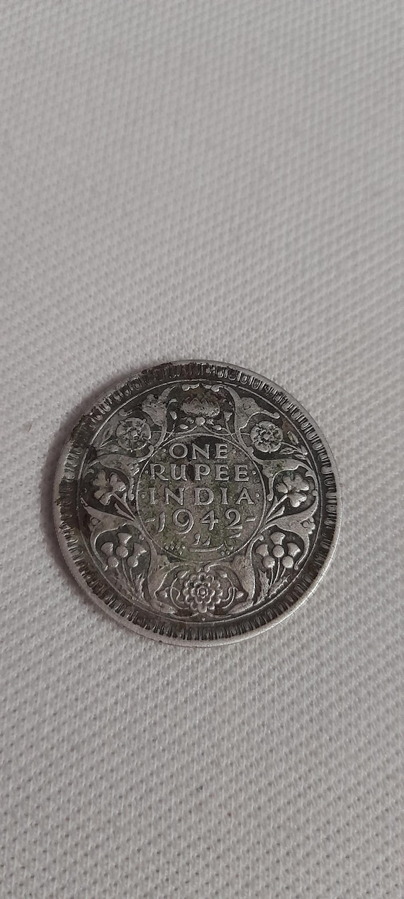 イギリス　インド　ルピー 銀貨　ジョージ6世 NGC社  古銭 シルバー 1942年製 ジョージ6世 シルバー1ルピーコイン - イギリス領インド