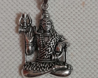 Handmade Sterling Silver Shiva Pendant - Hindu God Meditation Jewelry