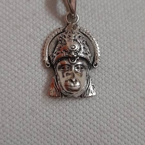 Handmade Sterling Silver Hanuman Pendant - Rajasthan Tribal Jewelry