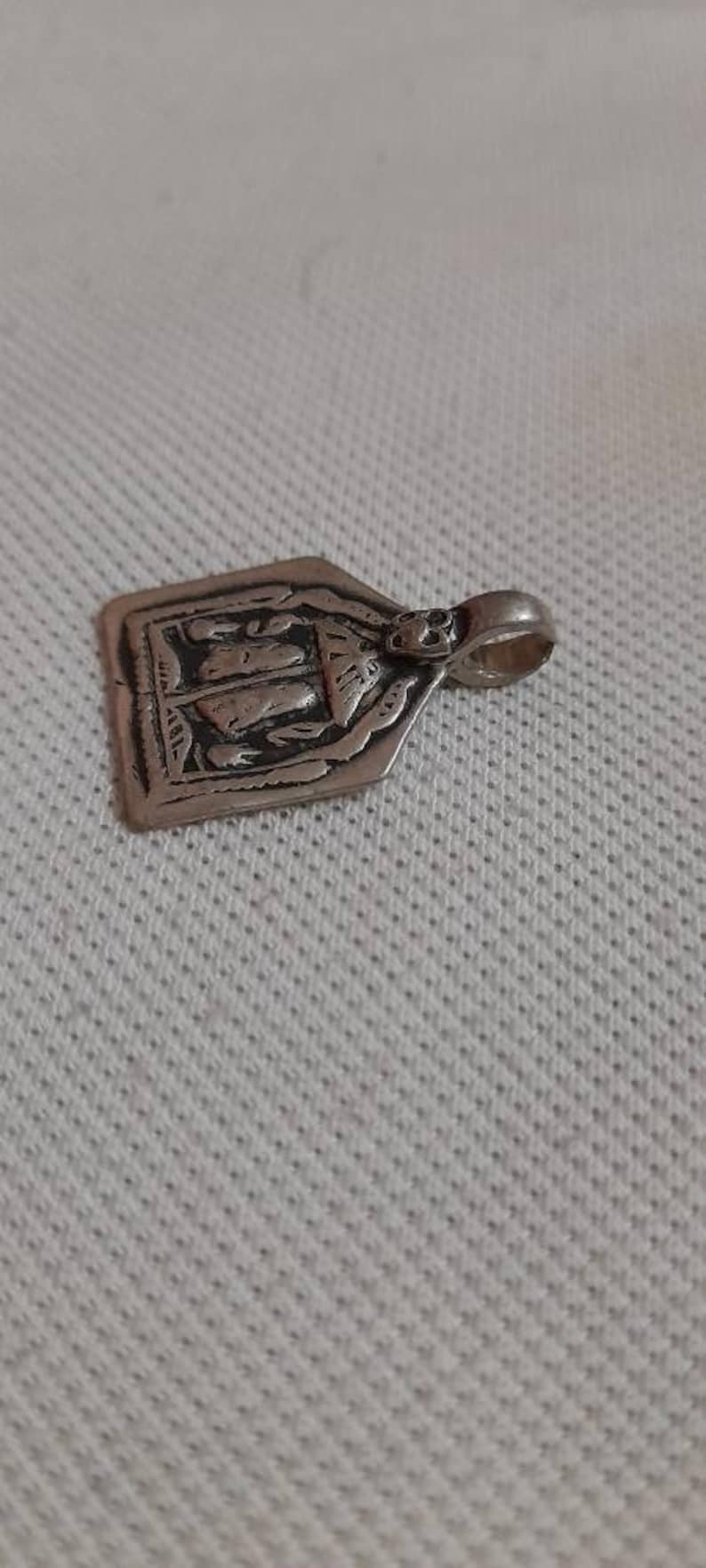 Vintage1970s Pendant Handmade High Grade Sterling Silver Goddess Maa Lakshmi Pada Pendant Rajasthan Tribal Pendant Footprint Antique Pendant