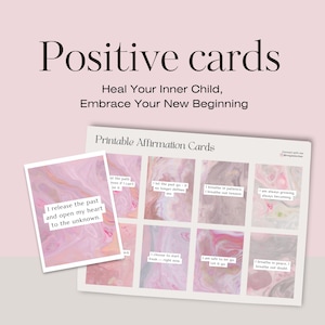 Inhale Exhale Affirmation Cards, 40 Printable Quote for Emotional Support, Grounding, Inner Child Healing, Coping Skills, Mindfulness Gift