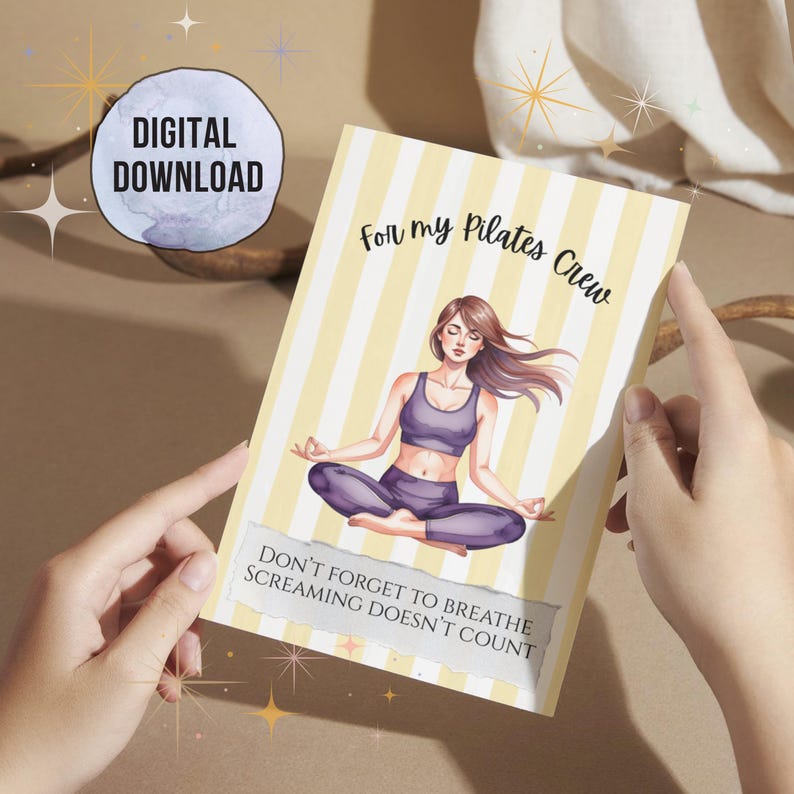 For my Pilates Crew Gratitude Card, Pilates Class Appreciation Card, Reformer Pilates Students Gift, Pilates Studio Gift Idea