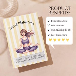 Pilates Crew Greeting Card Set – Reformer Pilates Gratitude Card Pack – Pilates Class Gift Idea – Pilates Studio Greeting Card Bundle