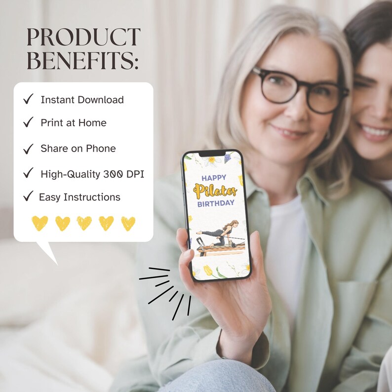 Pilates Reformer Birthday Card, Pilates Gift for Instructor or Mentor, Pilates Teacher Gift, Reformer Pilates Card PDF