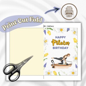 Pilates Reformer Birthday Card, Pilates Gift for Instructor or Mentor, Pilates Teacher Gift, Reformer Pilates Card PDF