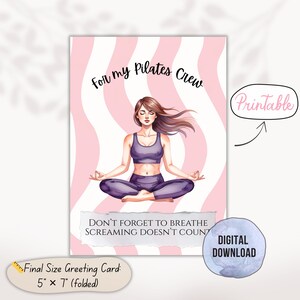 Pilates Crew Greeting Card Set – Reformer Pilates Gratitude Card Pack – Pilates Class Gift Idea – Pilates Studio Greeting Card Bundle