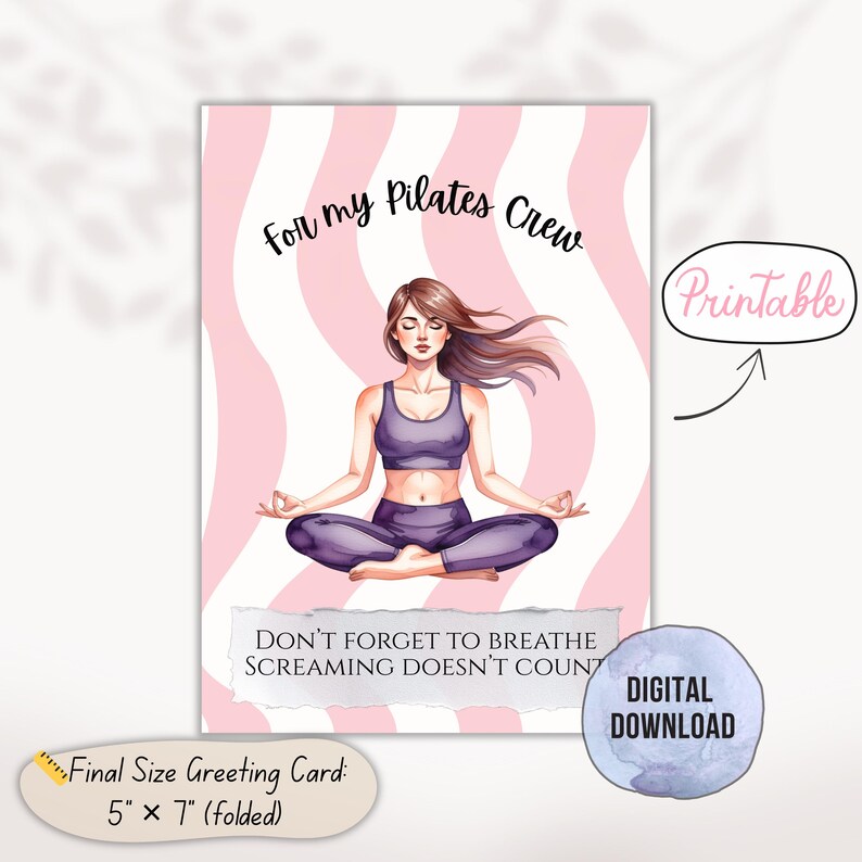 Pilates Crew Greeting Card Set – Reformer Pilates Gratitude Card Pack – Pilates Class Gift Idea – Pilates Studio Greeting Card Bundle