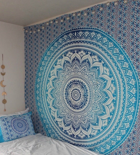 Wall Tapestry Mandala Hanging Decor Bohemian Tapestries Gold Art Boho Bedroom Dorm Yoga Gift Bed