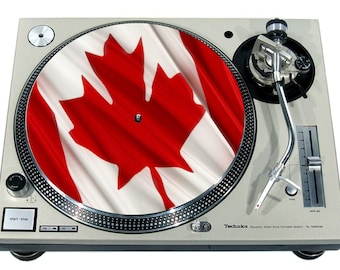 Slipmat Slip Mat Scratch Pad Felt for any 12" or 7" LP DJ Vinyl Turntable Record Player Custom Graphical *Canadian Patriot Flag 3