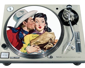 Slipmat Slip Mat Scratch Pad Felt for any 12" or 7" LP DJ Vinyl Turntable Record Player Custom Graphical *Wild West 73