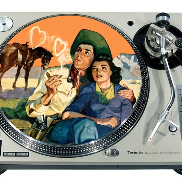 Slipmat Slip Mat Scratch Pad Felt for any 12" or 7" LP DJ Vinyl Turntable Record Player Custom Graphical *Wild West 30