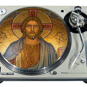 Slipmat Slip Mat Scratch Pad Felt for any 12" or 7" LP DJ Vinyl Turntable Record Player Custom Graphical *Christ 1