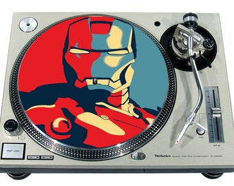 Slipmat Slip Mat Scratch Pad Felt for any 12" or 7" LP DJ Vinyl Turntable Record Player Custom Graphical *Iron Man