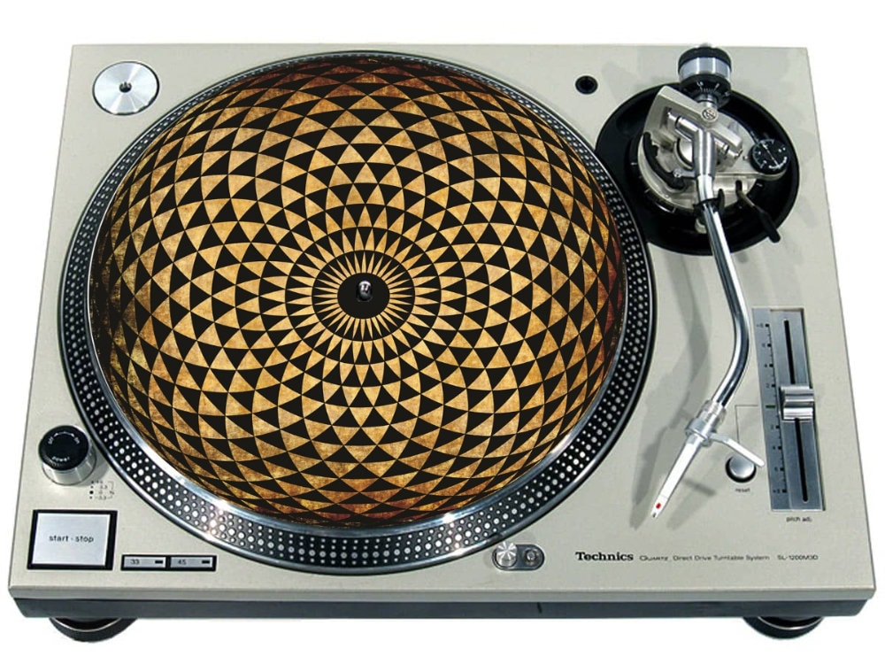 Slipmat Feutre Pour Tourne-Disque Vinyle LP DJ 12" - Graphique Eyeball Personnalisé, Antistatique Et Anti-Glisse