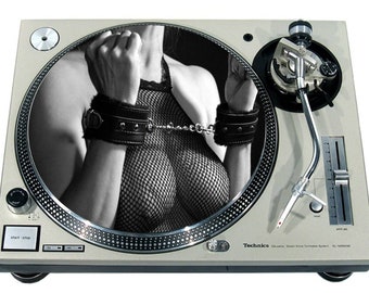Slipmat Slip Mat Scratch Pad Felt for any 12&quot; or 7&quot; LP DJ Vinyl Turntable Record Player Custom Graphical *Cuffs
