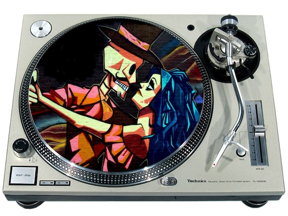 Pinup Black Negligee Slipmat Slip Mat Scratch Pad Felt for any 12 LP DJ Vinyl Turntable Record Player Custom Graphical