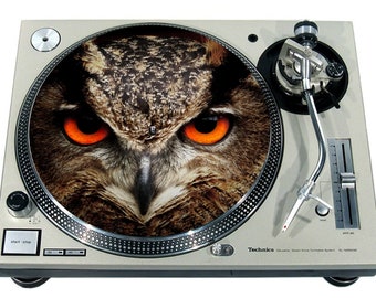 Slipmat Slip Mat Scratch Pad Felt for any 12" or 7" LP DJ Vinyl Turntable Record Player Custom Graphical *Owl