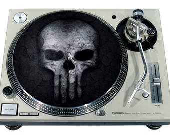 Slipmat Slip Mat Scratch Pad Felt for any 12&quot; or 7&quot; LP DJ Vinyl Turntable Record Player Custom Graphical *Skull