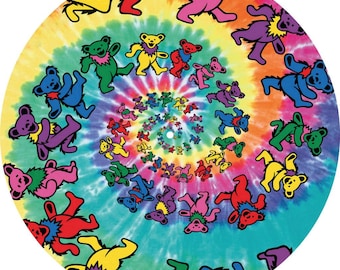 Slipmat Slip Mat Scratch Pad Felt for any 12&quot; or 7&quot; LP DJ Vinyl Turntable Record Player Custom Graphical &quot;Hippy Bears&quot;