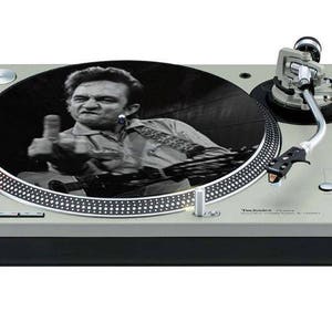 Slipmat Slip Mat Scratch Pad Felt for any 12 or 7 LP DJ Vinyl Turntable Record Player Custom Graphical Johnny Cash Finger image 2