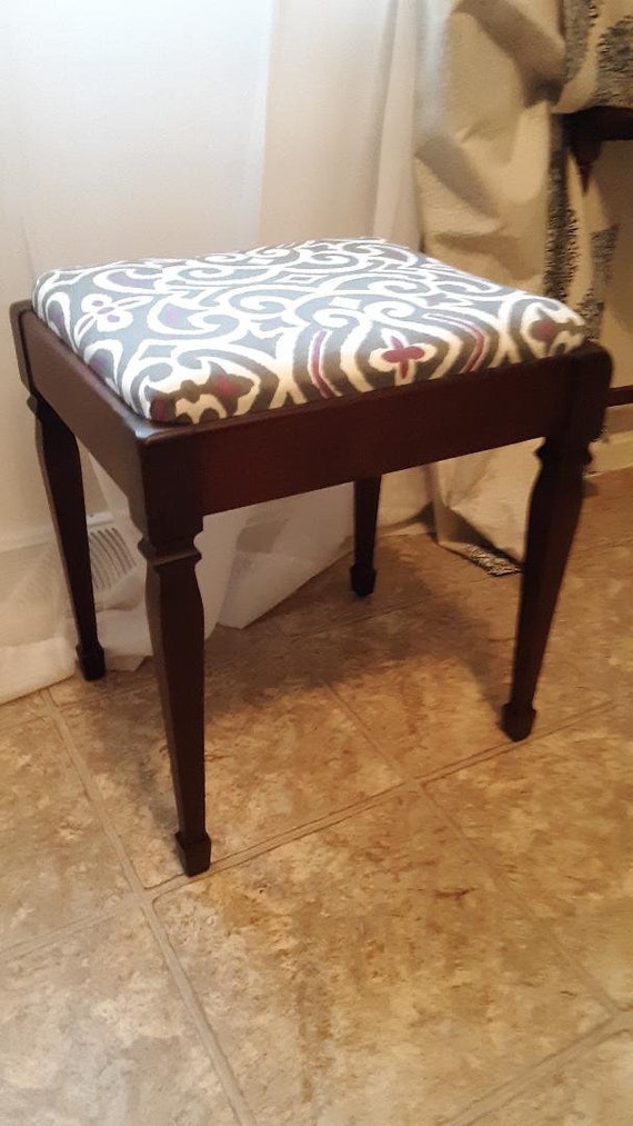 Upholstered Contemporary Storage Bench Gray Purple White Etsy