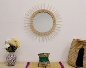 Ethnic Furniture Mirror Frame Rattan Natural Moroccan Oriental 0804212015