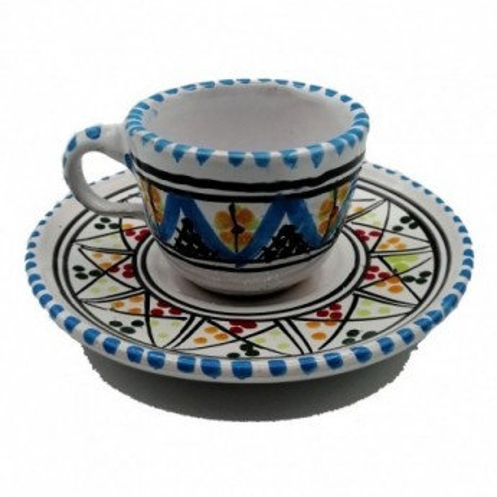 Moroccan Tunisian Hand Painted Ceramic Coffee Cup Service | Etsy