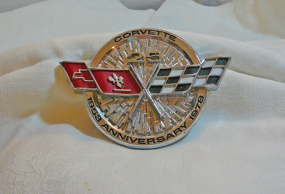 Super Sale Corvette Chevrolet Emblems 2 25th Anniversary Etsy