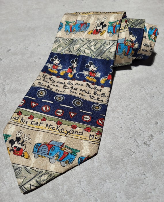 Vintage necktie Disney Mickey Mouse motorist - image 9