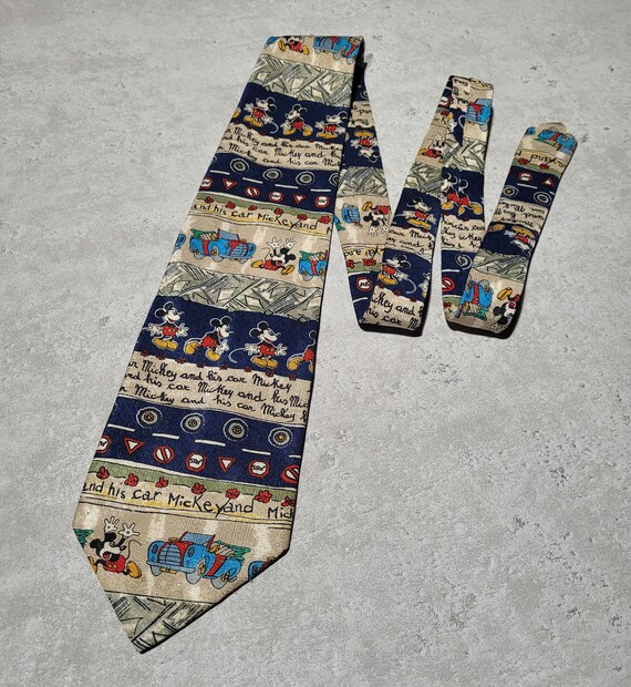 Vintage necktie Disney Mickey Mouse motorist - image 2