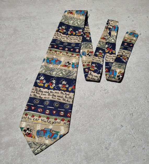 Vintage necktie Disney Mickey Mouse motorist - image 1