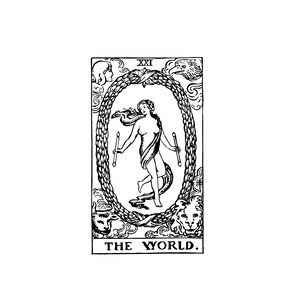 The World, Rider-Waite Digital PDF + PNG Download,  Rider-Waite Tarot Card, Vintage Tarot Png