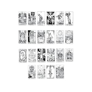 Major Arcana, Rider-Waite Digital PDF + PNG Download,  Rider-Waite Tarot Card Vector, Vintage Tarot Png