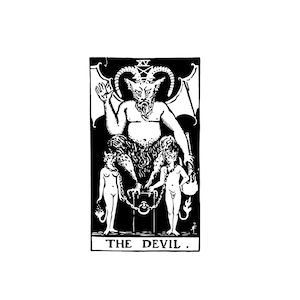 The Devil, Rider-Waite Digital PDF + PNG Download,  Rider-Waite Tarot Card, Vintage Tarot Png