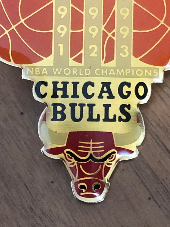 Chicago Bulls Three Peat NBA World Champions Pin - image 2