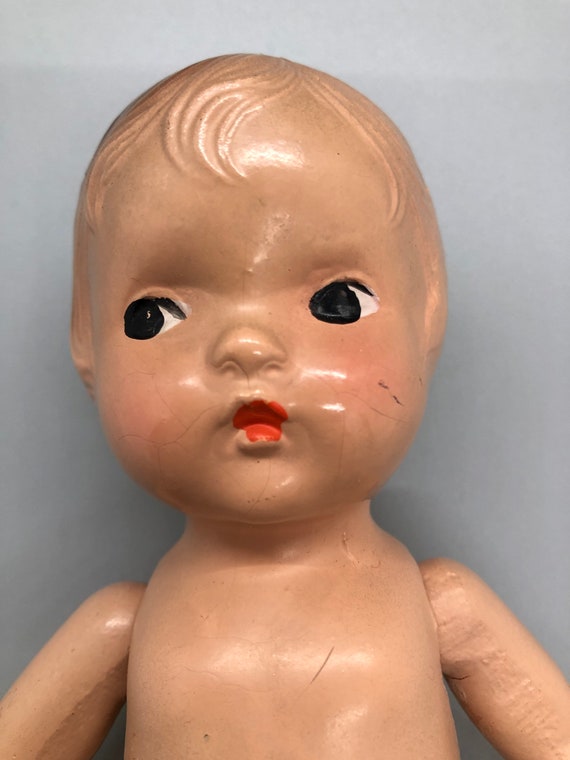 Vintage Jointed Bisque Doll with Molded Hair, Made in Germany, Numbere –