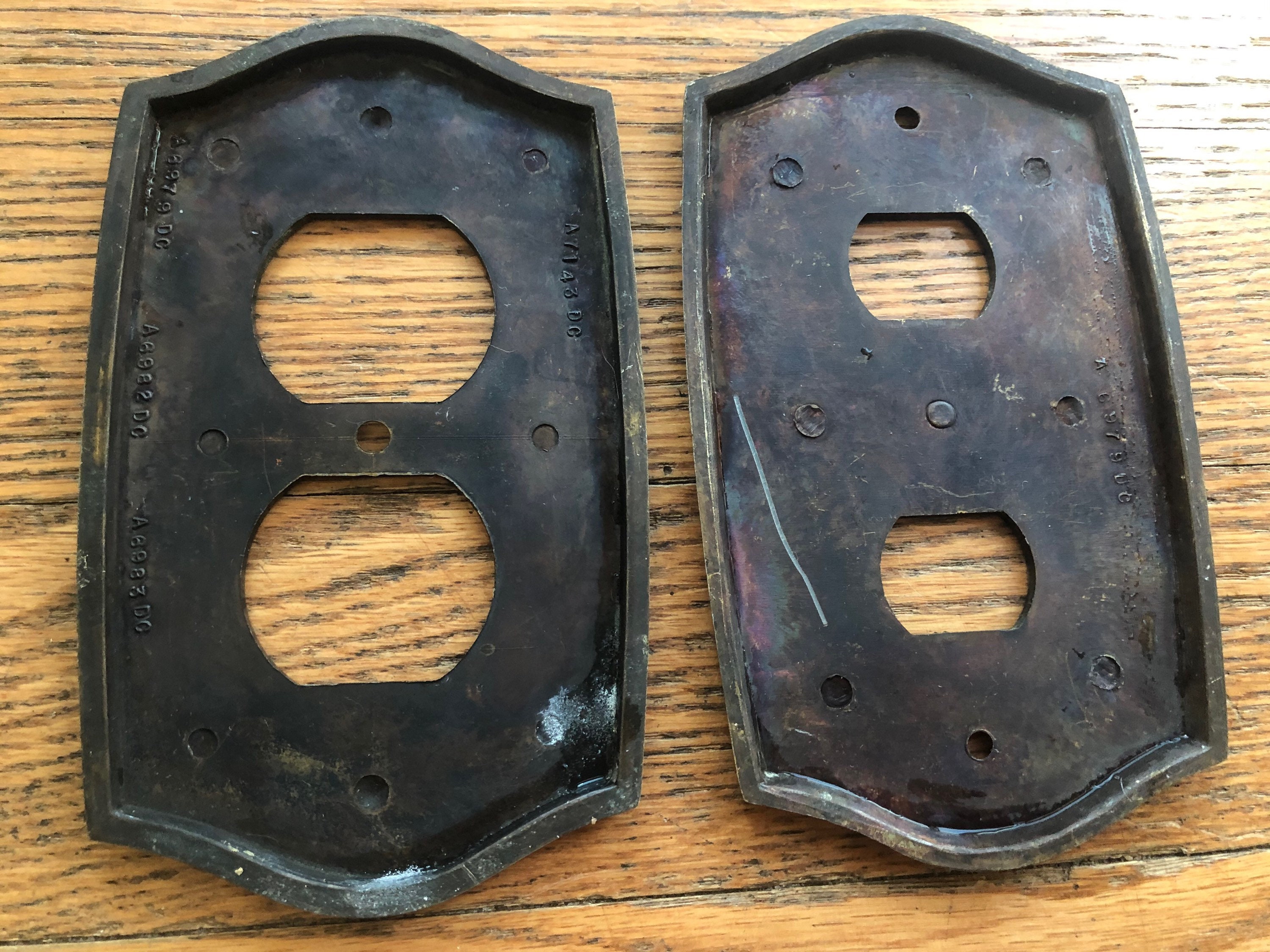 Vintage Brass set of 2 Switch Plates 5 x 4 inches Etsy