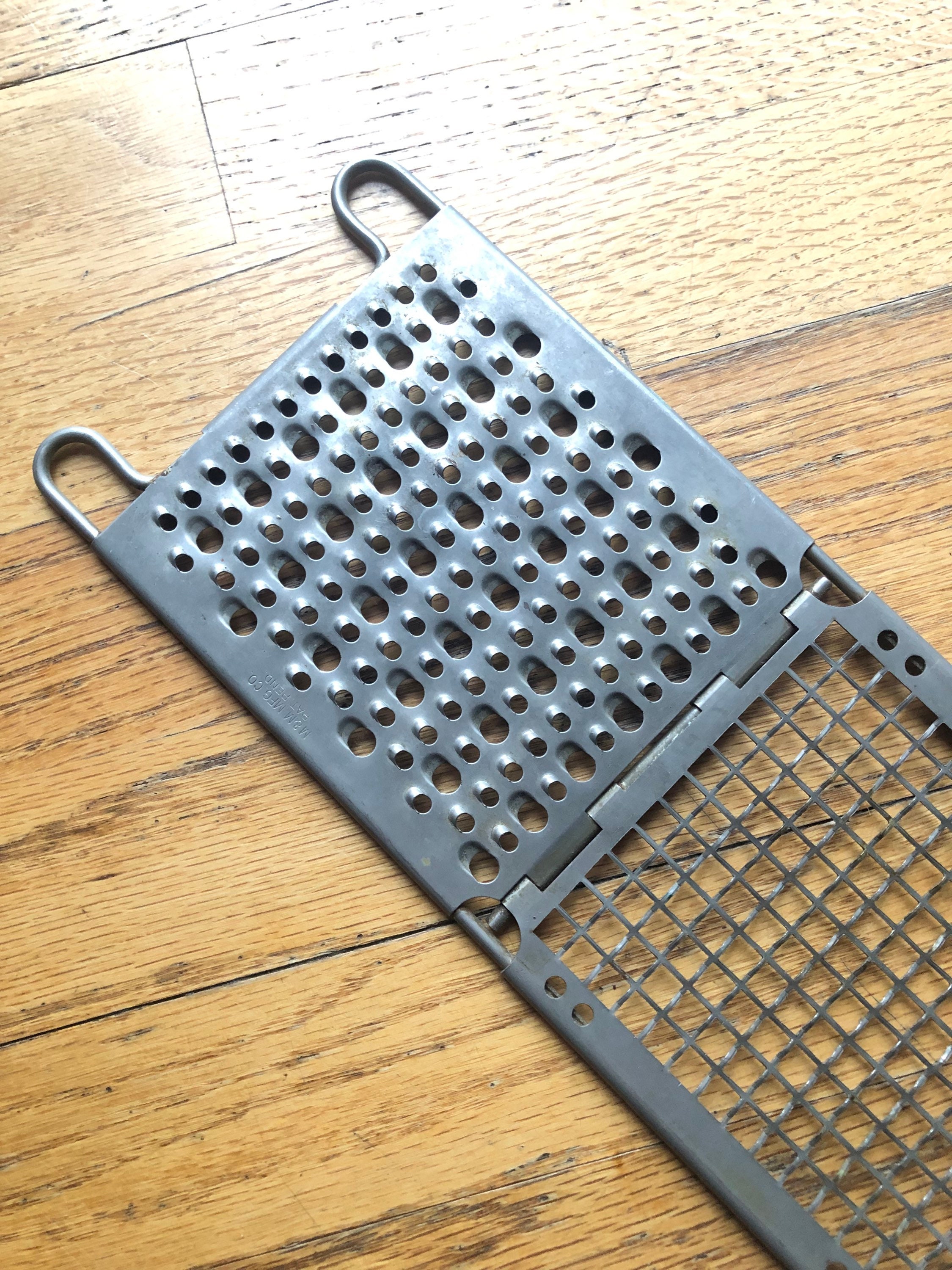 All in One Cheese Grater Stainless Steel Rusty Old Hand Held Citrus Zester  Vintage Kitchen Primitive Decor Towel Holder 