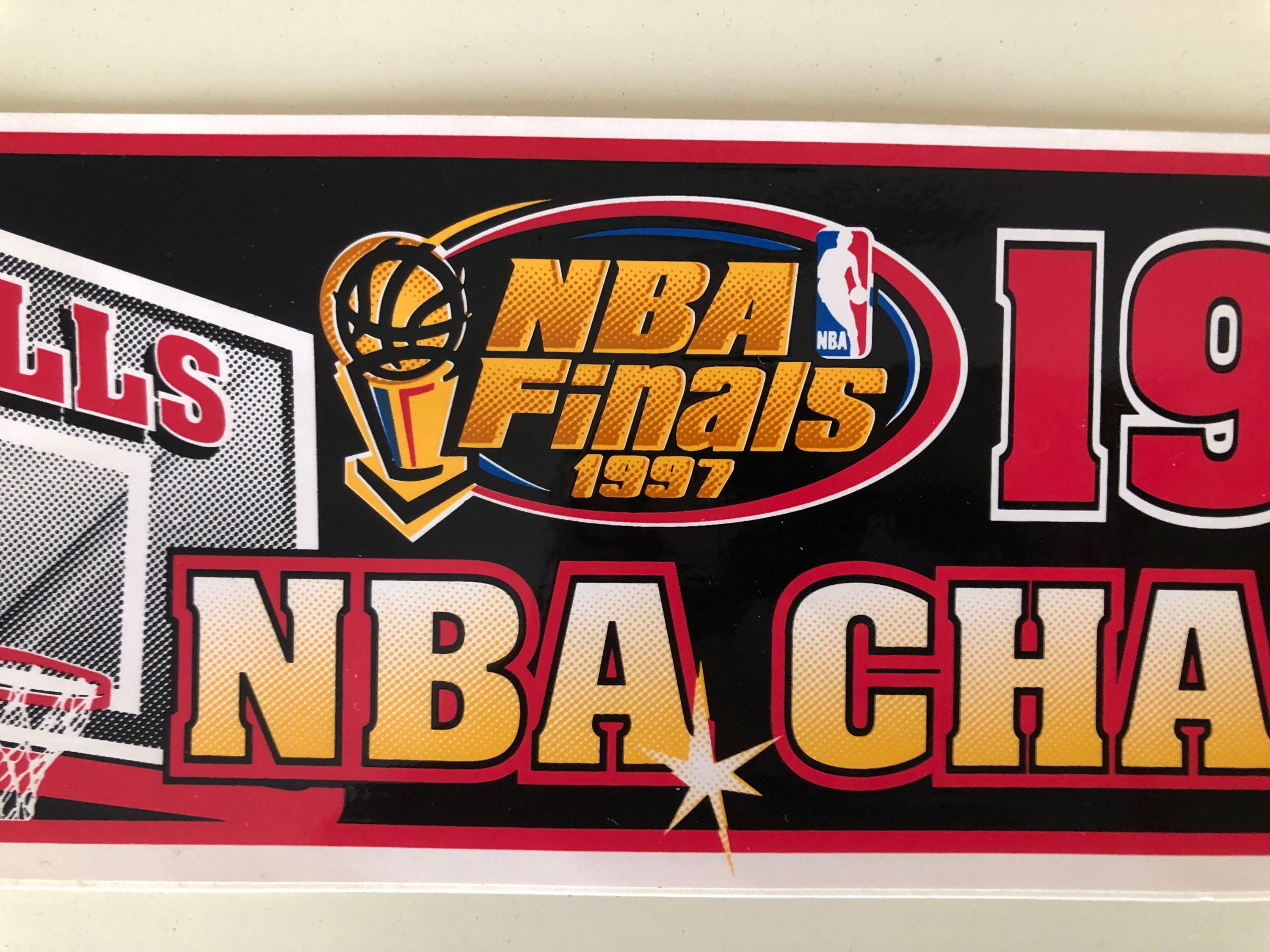 Chicago Bulls 1997 Nba World Champions Bumper Sticker Brand New Nice Very  Rare AWESOME
